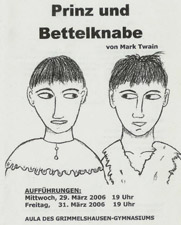 Plakat: Prinz und Bettelknabe