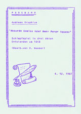 Plakat: Herr Peter Squenz (1987)