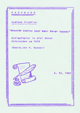 Plakat: Herr Peter Squenz (1987)