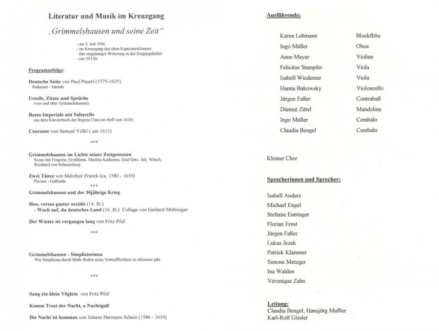 1996 - Programm Innenseite