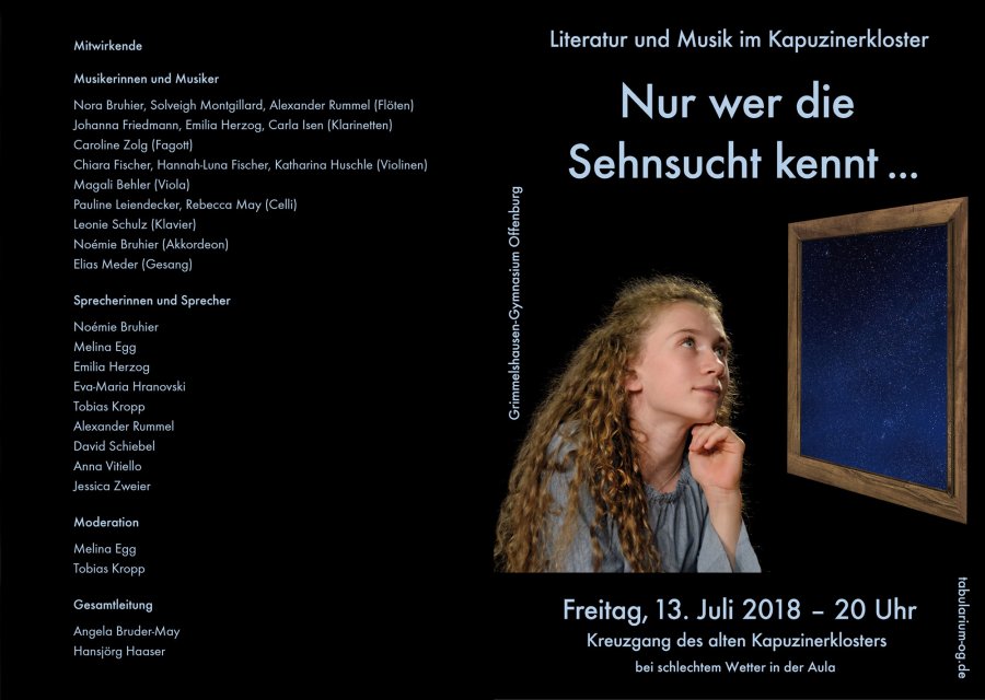 Literatur und Musik 2018 - Programm Aussenseite