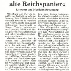 Offenburger Tageblatt - Aufführungsbericht vom 9. Juli 1997