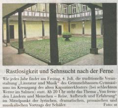 Stadtanzeiger - Vorbericht vom 2. Juli 2008