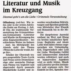 Offenburger Tageblatt - Vorbericht vom 30. Juni 2009