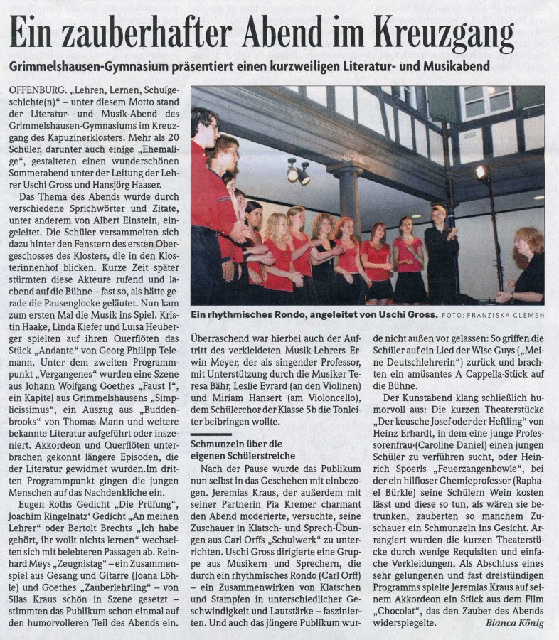 BZ Auffuehrungsbericht 22. Juli 2010