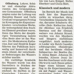 Das Beste aber ist das Wasser - OT Aufführungsbericht vom 11. J