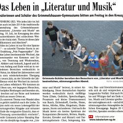 BZ-Vorbericht vom 16. Juli 2014