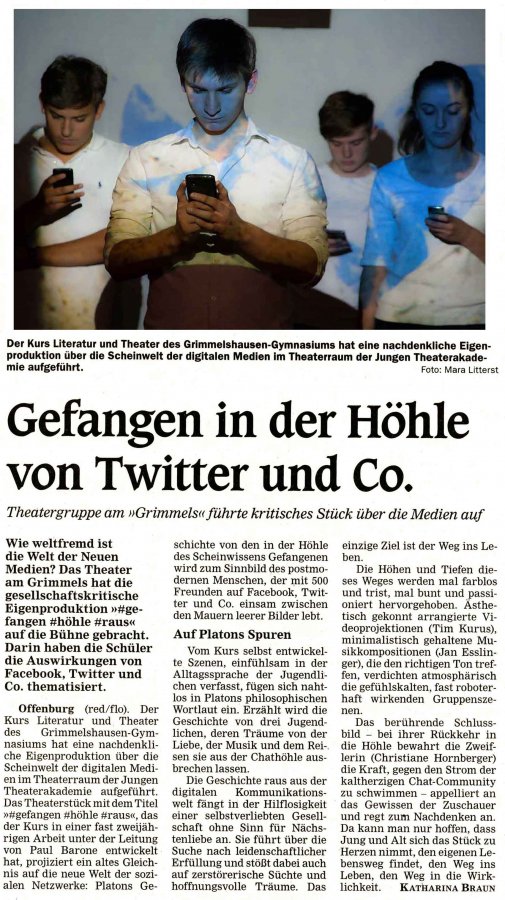 Offenburger Tageblatt - Aufführungsbericht vom 23. Mai 2014