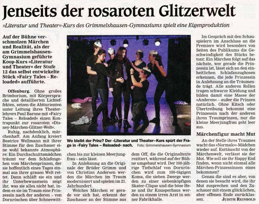 Offenburger Tageblatt - Aufführungsbericht vom 7. Mai 2015