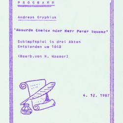 Peter Squenz 1987 - Plakat