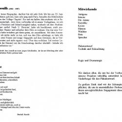 Antigone - Programm Innenseite