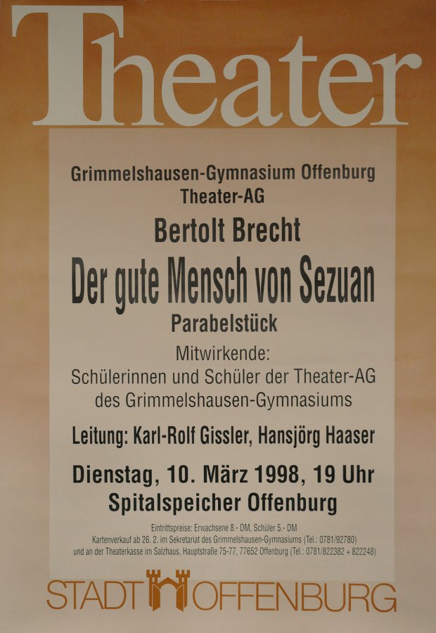Der gute Mensch von Sezuan - Plakat Stadt Offenburg