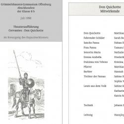 Don Quichotte 1998 - Programm