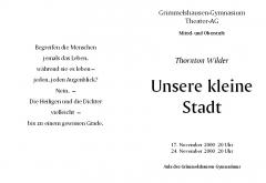Unsere kleine Stadt - Programm Aussenseite