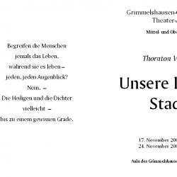 Unsere kleine Stadt - Programm Aussenseite