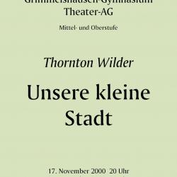 Unsere kleine Stadt - Plakat
