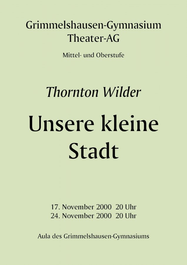 Unsere kleine Stadt - Plakat