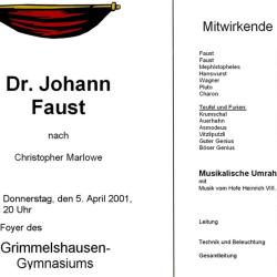 Marlowe 2001 - Programm