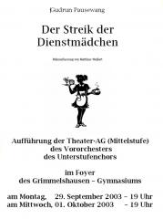 Streik der Dienstmädchen - Programm Aussenseite