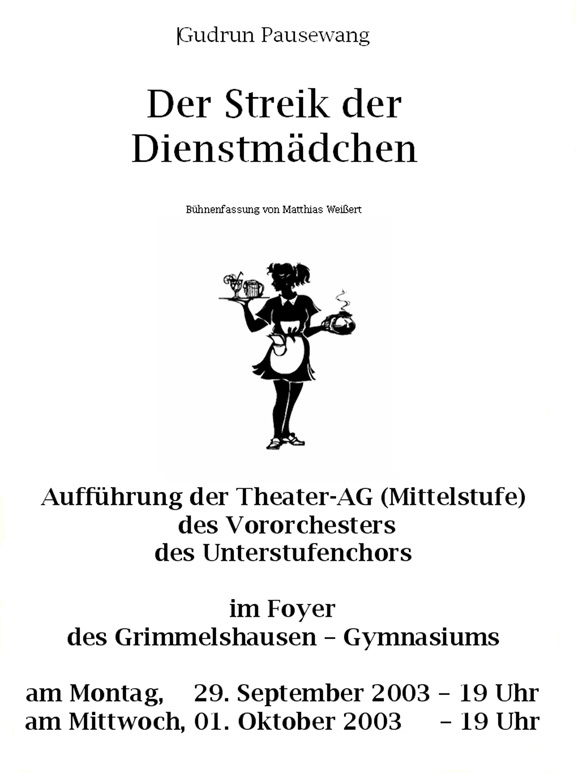 Streik der Dienstmädchen - Programm Aussenseite