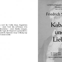 Kabale und Liebe - Programm Aussenseite