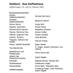 Kaffeehaus - Programm