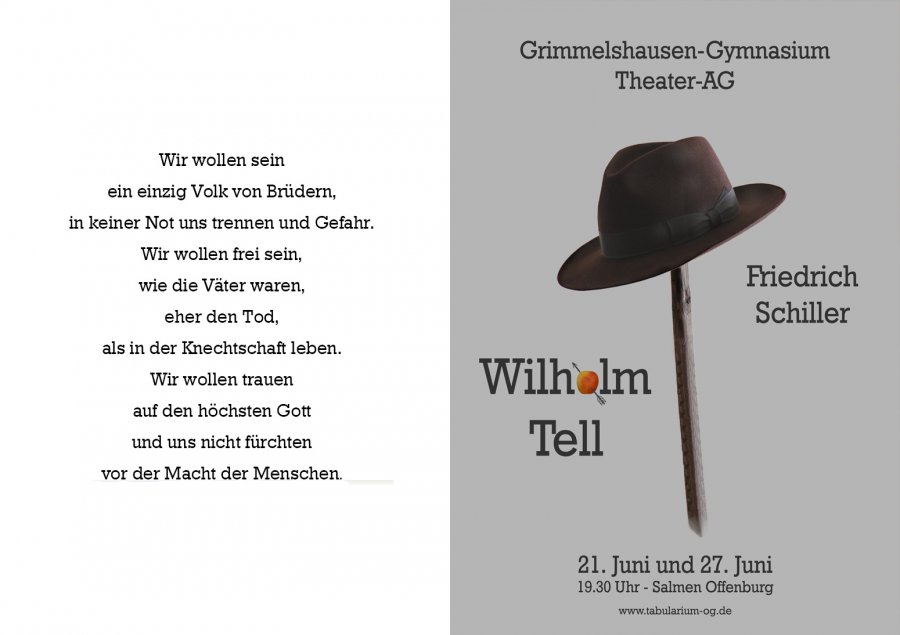 Wilhelm Tell - Programm Aussenseite