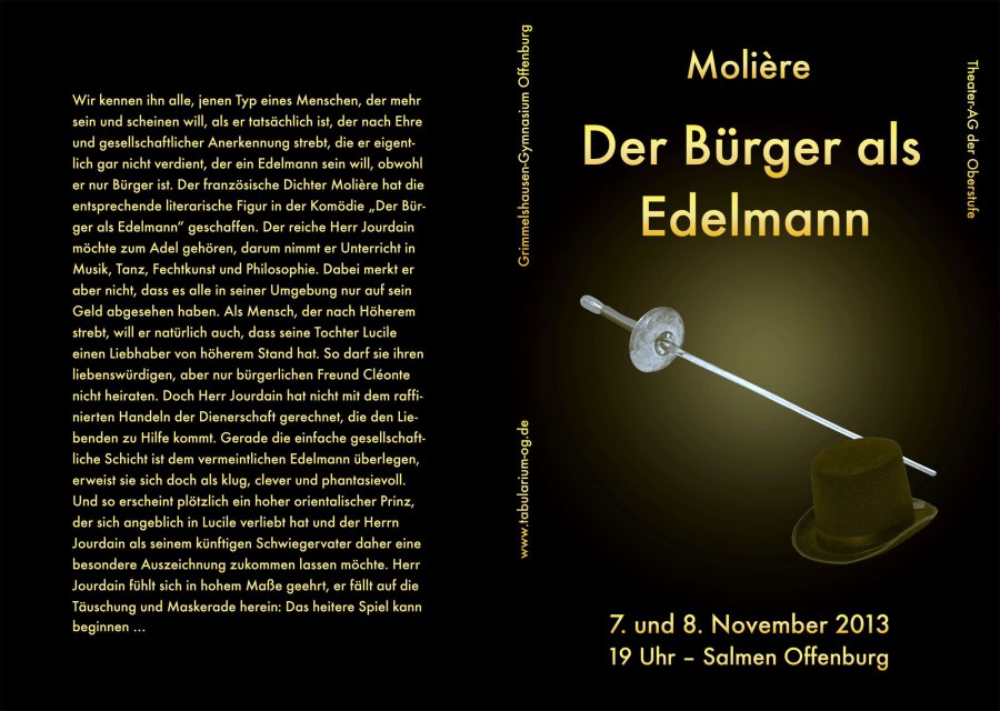 Der Bürger als Edelmann 2013 - Programm Aussenseite