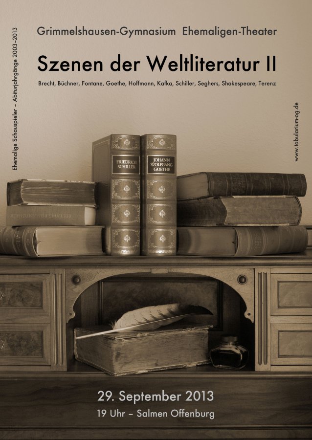 Szenen der Weltliteratur II - Ehemaligentheater 2013 - Plakat