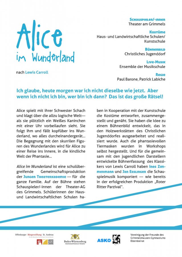 Alice im Wundeland 2014 - Flyer Rückseite