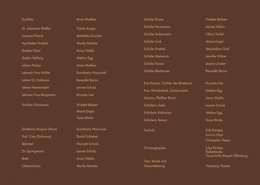 Die Feuerzangenbowle 2015 - Programm Innenseite