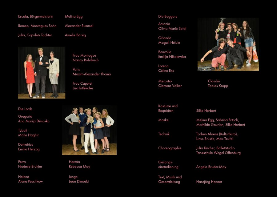 Romeo und Julia heute - Programm Innenseite