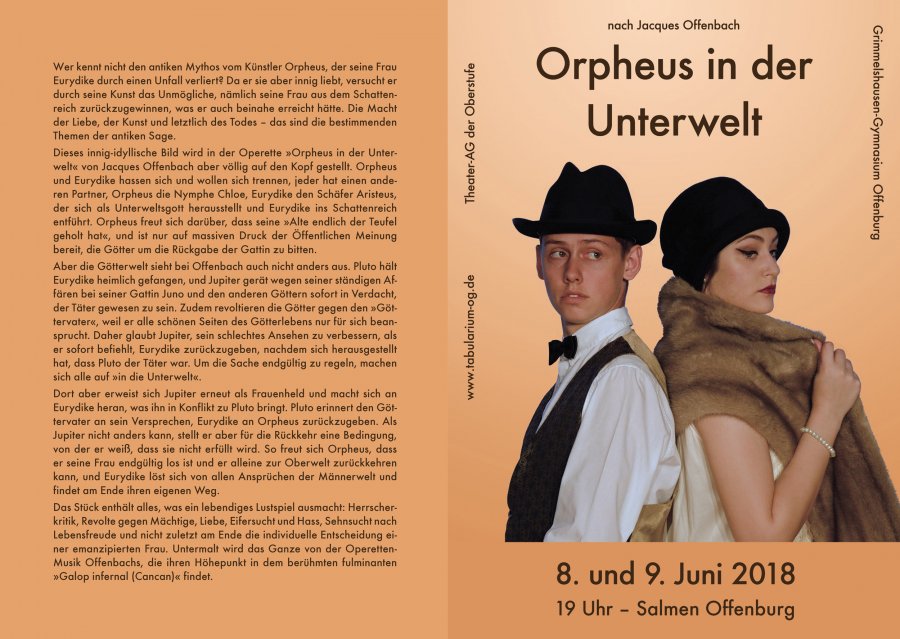 Orpheus in der Unterwelt - Programm Aussenseite