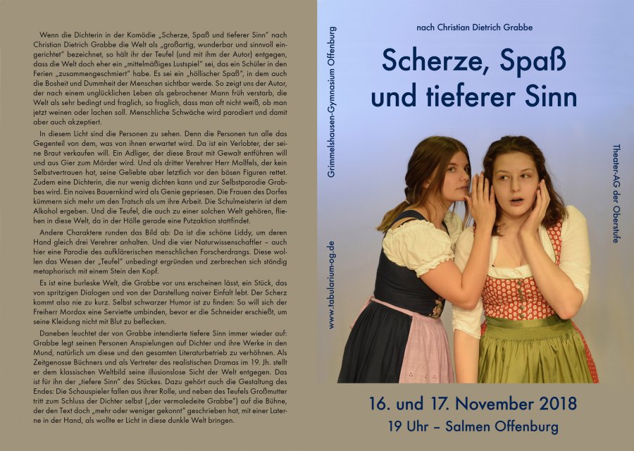 Scherze Spass und tieferer Sinn 2018 - Programm Aussenseite