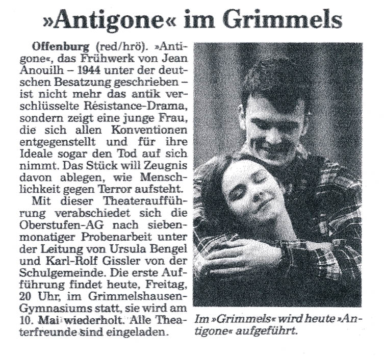 Offenburger Tageblatt - Vorbericht vom 29.3.1996