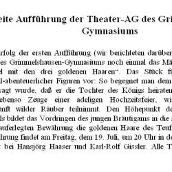 Offenburger Tageblatt - Zeitungshinweis Juli 1996