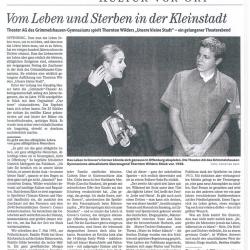 Badische Zeitung - Aufführungsbericht vom 20. November 2000