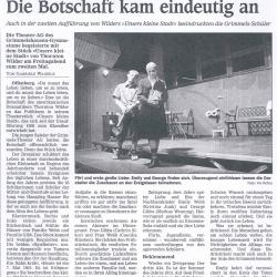 Offenburger Tageblatt - Aufführungsbericht vom 27. November 2000