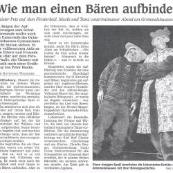 Offenburger Tageblatt - Aufführungsbericht von 2001