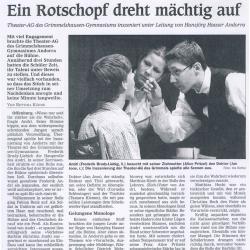 Offenburger Tageblatt - Aufführungsbericht vom 30. April 2002