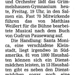 Offenburger Tageblatt - Vorbericht vom 7. Mai 2004