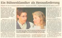 Offenburger Tageblatt - Vorbericht vom 16. Januar 2004