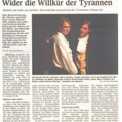 Offenburger Tageblatt - Aufführungsbericht vom 26. Januar 2004