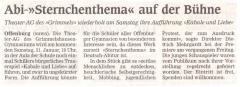 Offenburger Tageblatt - Hinweis auf die zweite Aufführung am 29. Januar 2004
