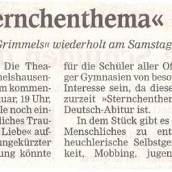Offenburger Tageblatt - Hinweis auf die zweite Aufführung am 29. Januar 2004