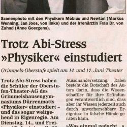 Offenburger Tageblatt - Vorbericht vom 13. Juni 2005
