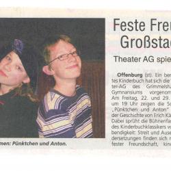 Stadtanzeiger - Titelseite - Vorbericht vom 20. April 2005