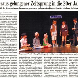 Badische Zeitung - Aufführungsbericht vom 25. November 2008