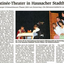 OT-Kinzigtalausgabe - Vorbericht 18. Juli 2009 - Aufführung Stadthalle Hausach