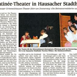 OT-Kinzigtalausgabe - Vorbericht 18. Juli 2009 - Aufführung Stadthalle Hausach